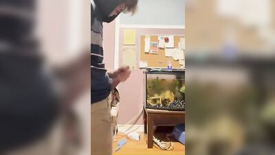 Feeding Fish with Cum! - The Amateur Big Cock Solo Cuties Cum Shot