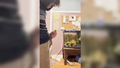 Feeding Fish with Cum! - The Amateur Big Cock Solo Cuties Cum Shot