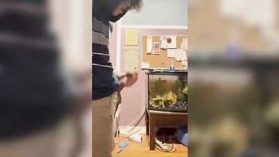 Feeding Fish with Cum! - The Amateur Big Cock Solo Cuties Cum Shot