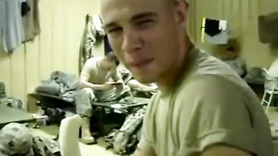 Gay Army Muscle Webcam Fetish: Banana Solo Show