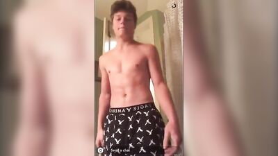 Cute Muscle Boy in Solo Big Cock Jacking Action!