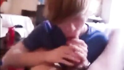 Blonde Oral Thrill: Step Sons Steamy Suck Session!