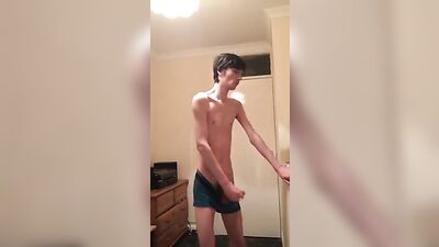 Young Skinny Twink Cumshots - Amateur Bedroom Cums!