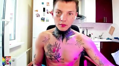 Creamy Tatoo Boys Web-Cam Solo Sex Action!