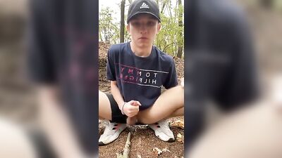 Boy Cums Outside Public Amateur Solo!
