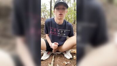 Boy Cums Outside Public Amateur Solo!