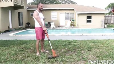 Make Yard Work Fun Again: Dad and Step Son Bareback Oral Cum Shots Ass Action!