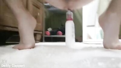 Curly Hair Twink Assplay with Improvised Toys - Brunette MinoTs Gode ECARTEUR CRAZY