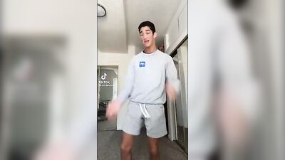 Boy in Shorts Dancing Commando - Exposing His Cock!