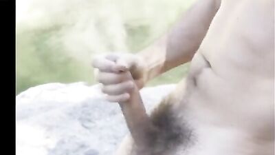 Dnz fit hung college lad communes with nature