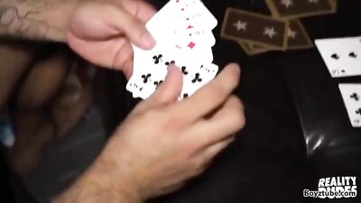 Real STR8 guys playing strip poker - Poker in the ass!