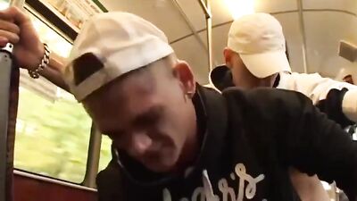 Faggot Serve Alphas Tram Takeover: Public Foot Worship for Big Cocks and Twinks!