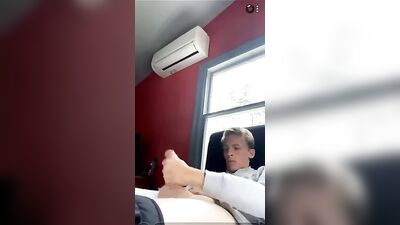 Handsome Cutie Blonde Farmer Goes Solo on Bed Cam for Gay Boys Porn!