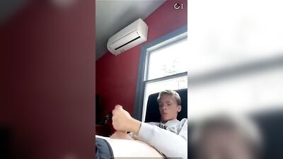 Handsome Cutie Blonde Farmer Goes Solo on Bed Cam for Gay Boys Porn!