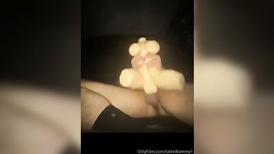 Hot hung guy fucking his toy