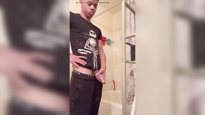 Black teen takes a piss twink porn