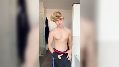 Young stud unleashes massive dick in hot solo show!