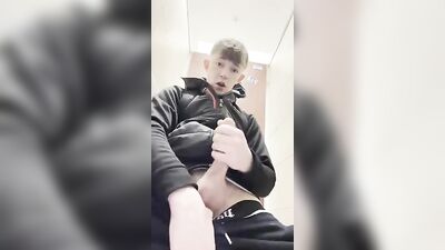 British Schoolboy Twink Exposes Himself in the Bathroom!