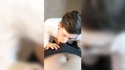 Step-son Sucks Dads Cock in the Office - Twink Edition!