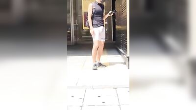 Gay Porn Twink Boner Standing Around Outside- No Cum Thrill