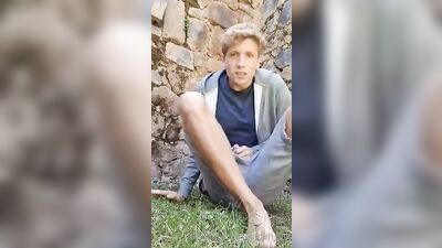 Outdoor Boys Backyard Fun: Blond Action Gay Porn!