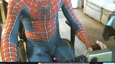 Spiderman Cum Cam: Solo Streamers Gay Porn Adventure!