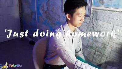 Gay Asian Twink Facetime Cumshot with Tyler Wu and Shane Hall