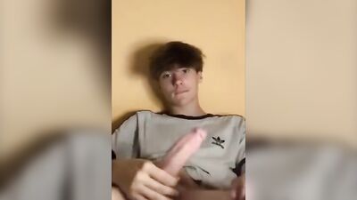Young Cutie Shares His Huge Cock on Cam - Gay Porn Video!