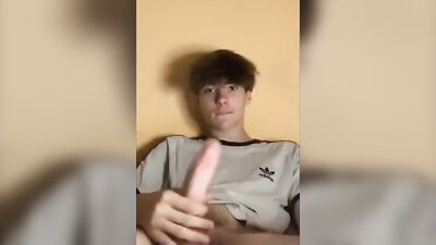 Young Cutie Shares His Huge Cock on Cam - Gay Porn Video!