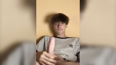 Young Cutie Shares His Huge Cock on Cam - Gay Porn Video!
