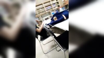 Big dick in library public boys: An amateur voyeur fetish porn video!