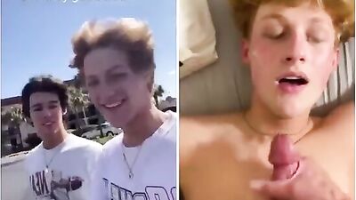 Blonde cute tiktoker let his friend cum in his face boys porn