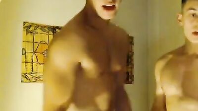 Three Muscle Boys Web-Cam Tease!
