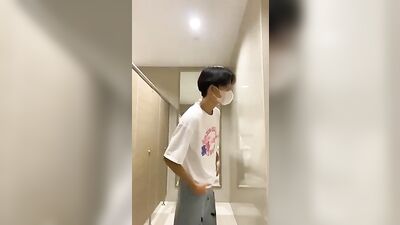 Asian Boy Explosion: Public Shopping Mall Cumshot
