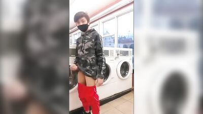 Asian-hotty-cums-public-laundry 2 - Fetishized Outdoor Orgy
