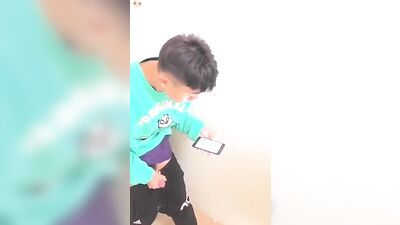 Chinese Boy Exposed in Public Toilet: Outdoor Ejaculation!