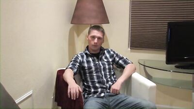 Hot military dude jerking his cut cock and showing his fine hole