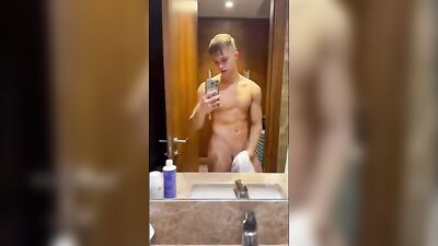 Gay Porn: Blond Admires Hot Body Twink in the Mirror!