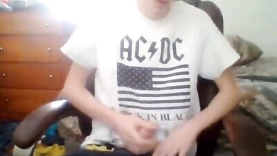 American ACDC fan BOYS PORN: The Ultimate Web-Cam Handjob Experience!
