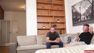 Spit Roasted by Daddys Boys! - A Gay Porn Oral Delight