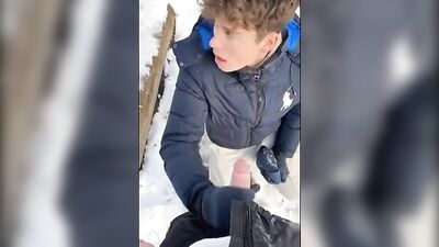 German Twinks Horny Winter Jerk-Off with Friends!