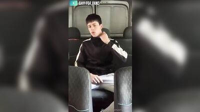 Cumming in Public with Athletic Matias: Amateur Muscle Boys Spray Their Cum on the Back Seat!