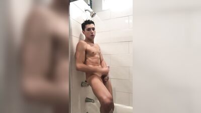 Young Gay Cum Shots in the Shower, Intensely Hot!