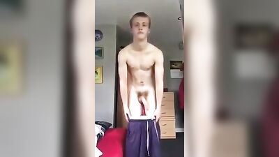 Teen Boys Porn Strips, Reveals Nice Bod & Cock