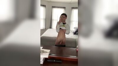 Jerking His Teen Cock Again! Gay Amateur Big Cock Solo Porn