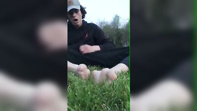 Gardening with the Young Bucks - Cum Shots and Handjobs in Public!