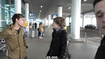 Outdoor Bareback Facials - Airport Hunters Gay Tube Get Two Lads