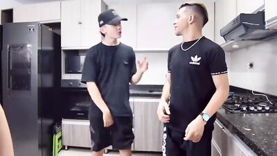 Raw Latino Web-Cam Action with Banging Boys in the Kitchen!