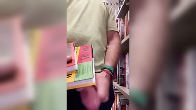 Thick Cock College Boy Beats Off in Campus Library
