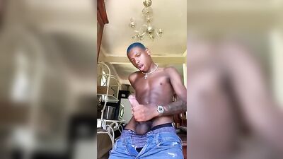 Black Teen Twink Cumshots: BBC Threesome with Hot BBC Action